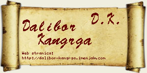 Dalibor Kangrga vizit kartica